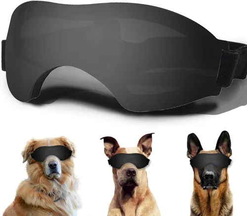 Vista 26 de Gafas de sol para perros pequeños, gafas para perros con correa ajustable, protección UV, adecuadas para perros pequeños Estilo liso-Multicolor