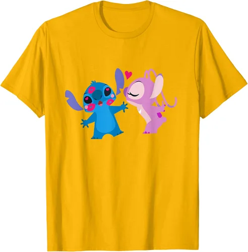 Vista 51 de Disney Stitch and Angel - Camiseta para el día de San Valentín Negro