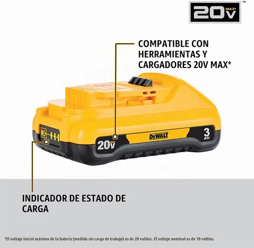 Vista 3 de DEWALT Paquete de batería de 20V MAX con cargador, 3 Ah, tiempo de funcionamiento extra largo (DCB230C) Cargador, tiempo de funcionamiento extra
