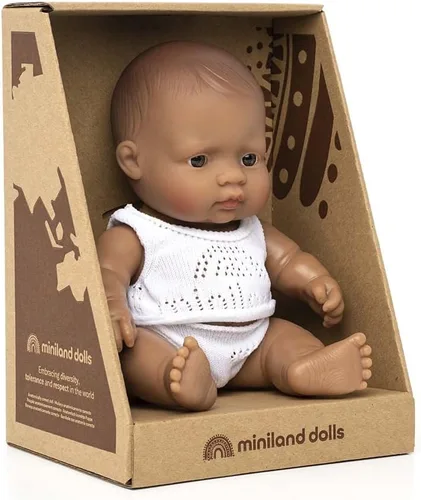 Vista 2 de Miniland Muñeca Niño Hispano 8 1/4'' (Caja) - Hecho en España, Anotomicamente Correcto, Calidad, Inclusión