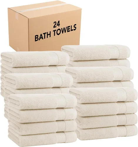 Vista 18 de Juego de toallas de baño Arkwright de 4 piezas - 100% algodón súper suave, 600 GSM de secado rápido y absorbente, artículos de lujo para baño