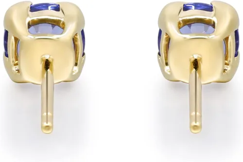 Vista 4 de Gin & Grace Aretes de tanzanita genuina de oro amarillo de 10 quilates para mujer Joyería de tanzanita con forma ética, auténtica y orgánica