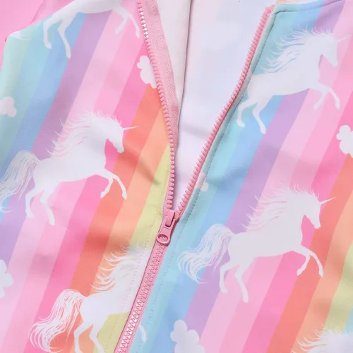 Vista 4 de Jxstar Sudadera raglán con capucha y cremallera para niñas con bolsillos
