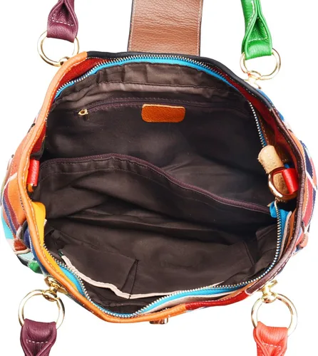 Vista 7 de Bolso Heshe multicolor, bolso de mano, cartera redonda, bolso cruzado para mujer