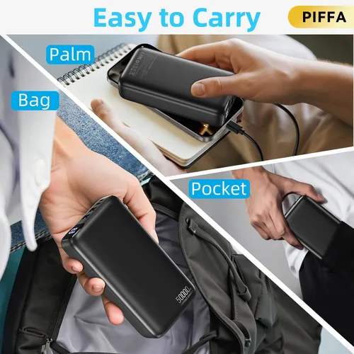 Vista 5 de PIFFA 50000mAh Cargador Portátil Banco de Energía, Carga Rápida de 22.5W Carga de Teléfono Portátil USB-C PQ3.0 QC4.0, Pantalla LED, Paquete