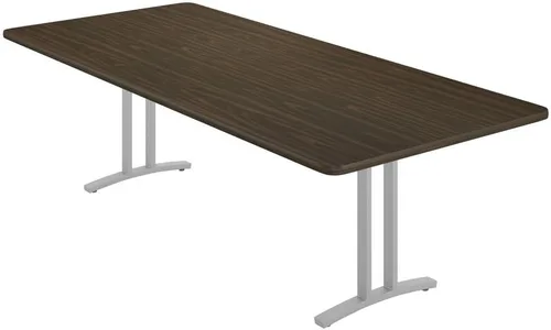 Vista 10 de Correll - Mesa de sala de conferencias de lujo de 42 x 96 pulgadas, rectangular duradera, parte superior laminada de alta presión de madera flotante