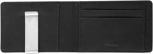 Vista 5 de SDFGH - Billetera de cuero con clip para dinero y dinero para hombre con abrazadera de metal, tarjetero de identificación femenino