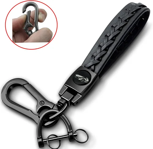 Vista 5 de Kirsnda Funda para llavero Jeep, funda con llavero, TPU suave que protege la carcasa de la llave del automóvil, compatible con Wrangler JL JLU Negro