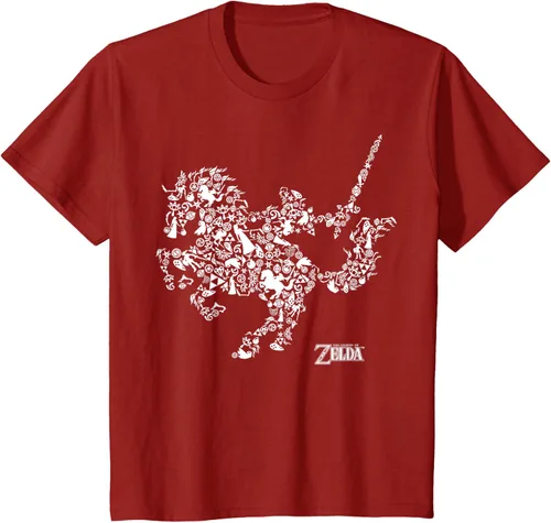 Vista 21 de The Legend of Zelda Camiseta con diseño de símbolos de caballo Azul Marino