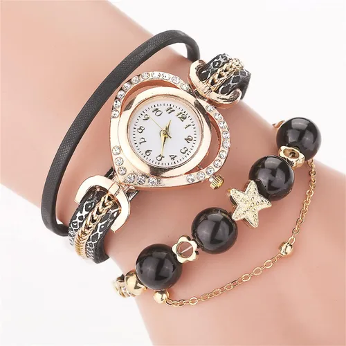 Vista 3 de Reloj de mujer trenzado CdyBox banda de cuero rivet (paquete de 6).