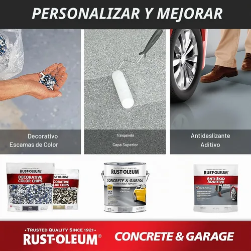 Vista 8 de Rust-Oleum 225359-2PK - Pintura e imprimación para pisos de concreto y garaje, galón, gris armadura satinada, paquete de 2