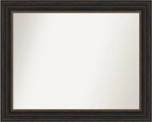 Vista 271 de Amanti Art Espejo de pared personalizado no biselado (25 x 25 pulgadas), marco de bronce acentuado, varios tamaños personalizados, espejo de baño