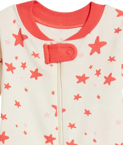 Vista 5 de Moon and Back by Hanna Andersson Pijama unisex de una pieza de algodón orgánico con pies de manga larga para bebés