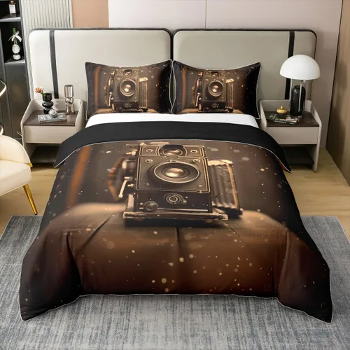 Vista 31 de Homewish Theater Cinema Poster 100% Cotton Duvet Cover Twin Size,Retro Movie Bedding Set 2Pcs for Kids Girls Boys Room Decor,Popcorn Comforter Cover