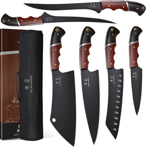 Vista 9 de DRGSKL - Cuchillo utilitario de cocina de Japón - Cuchillo pequeño de chef de 5 pulgadas forjado de una sola pieza de acero de alto carbono ATS-34