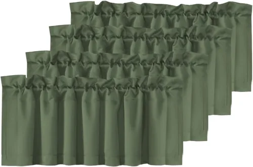 Vista 14 de H.VERSAILTEX - Cenefa térmica para ventana con dobladillo para barra, para oscurecer las habitaciones; ideales para la cocina, 52” x 18” Gris paloma
