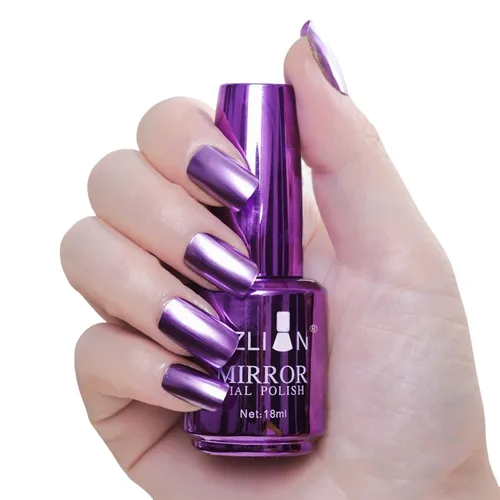 Vista 12 de KYDA Esmalte de uñas de espejo morado oscuro de 0.6 fl oz, esmalte de espejo brillante brillante para arte de uñas, arte de uñas de efecto metálico