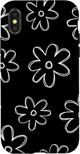 Vista 5 de Funda para iPhone 12 Mini con diseño de flores silvestres en blanco y negro