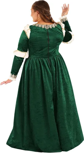 Vista 3 de Disfraz de doncella esmeralda de talla grande para mujer