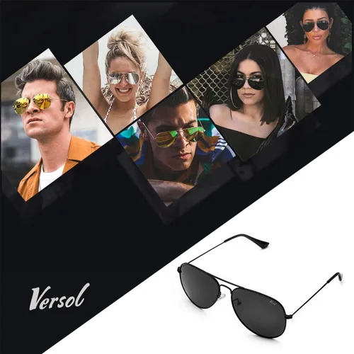 Vista 6 de Versol Aviador para hombres y mujeres con protección UV400, lentes de sol polarizados ligeros de aviador
