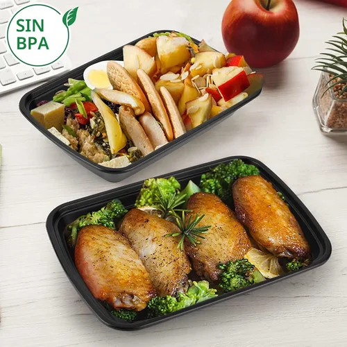 Vista 7 de Paquete de 50 recipientes de preparación de comidas, recipientes de alimentos reutilizables para microondas de 26 onzas con tapas para preparación