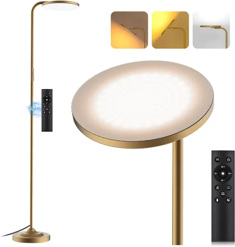 Vista 14 de SIBRILLE Lámpara de pie LED de 36 W, lámpara de pie súper brillante, moderna lámpara alta regulable con control remoto, lámpara de pie de lectura