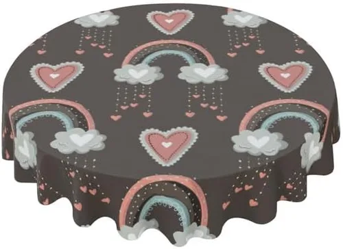 Vista 7 de Mantel redondo con diseño de flores, lavable, resistente a las arrugas, para el hogar, cocina, comedor, picnic, campamento, fiesta, vacaciones, 60