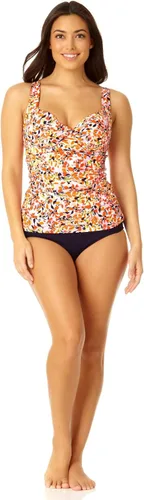 Vista 4 de Anne Cole Top tankini bandeau con nudo frontal con giro en vivo