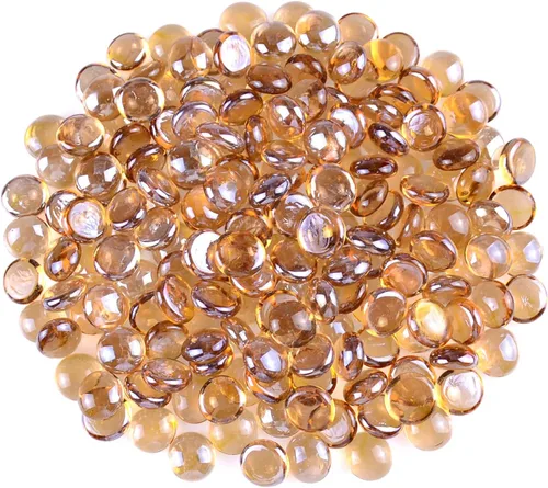 Vista 16 de KINGOU Gemas/cuentas/piedras de vidrio plano para relleno de jarrón, dispersión de mesa, juegos - 1 lb (0.551-0.630 in, aprox. 5/8 pulgadas)