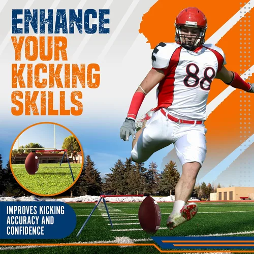 Vista 7 de True Strike Pro Football Kicking Tee - Ultimate Football Tee Compatible with All Ball Sizes, Bonus Goal Kicking Tracker, Field Goal Football Holder