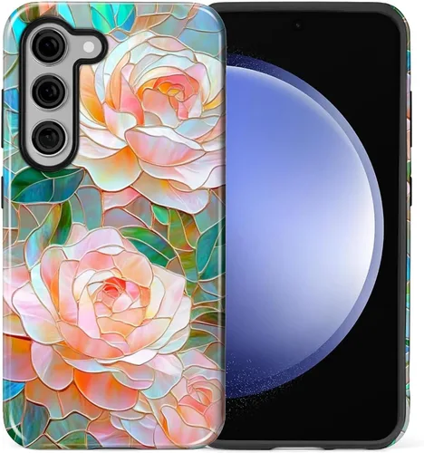 Vista 10 de Funda compatible con Samsung Galaxy S23, funda híbrida de protección rígida de 2 capas, a prueba de golpes, funda protectora resistente para Lata