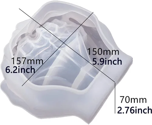 Vista 2 de Actvty Molde de mano para resina, bandeja de silicona con forma de mano para fundición epoxi, plato de almacenamiento de joyas de bricolaje