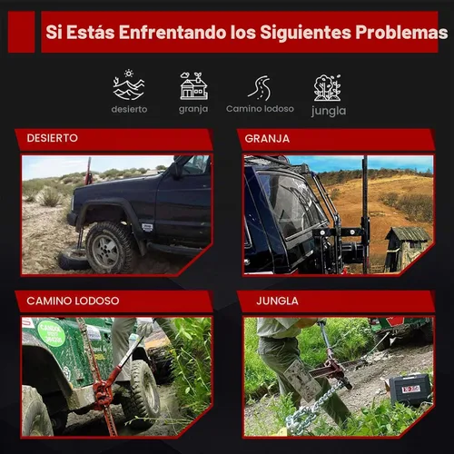 Vista 7 de BUNKER INDUST Farm Jack de 48" con Jack Base Mate, Placa de Soporte de Gato de Alta Elevación para Neumáticos Todo Terreno Arena Barro Nieve Kit