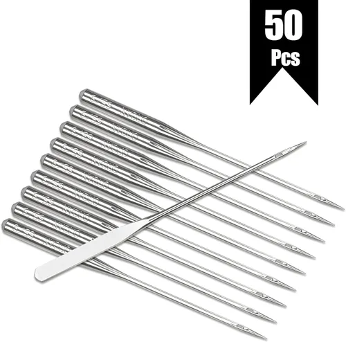 Vista 5 de 50 piezas de agujas de bordar para máquina Brother, tamaño 65/9 130/705H, HAx1, agujas de máquina de coser para máquina de coser Brother