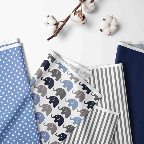 Vista 2 de Bacati - Almohada decorativa con diseño de elefantes azul/gris
