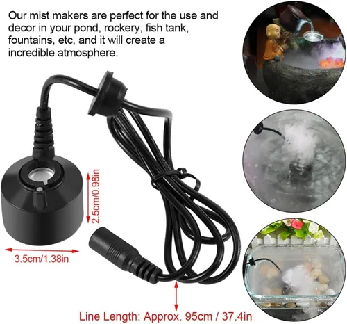 Vista 2 de TOPINCN Mist Maker Mini Creating Black Fog Maker sin luz para fuente de agua, estanque, peces