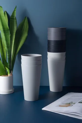 Vista 4 de KX-WARE Vasos de plástico de 32 onzas, vasos grandes para beber, juego de 6, color negro