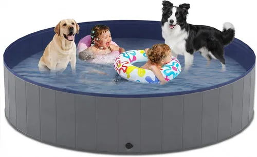 Vista 14 de Niubya Foldable Dog Pool, Collapsible Plastic Dog Swimming Pool, 32x8in