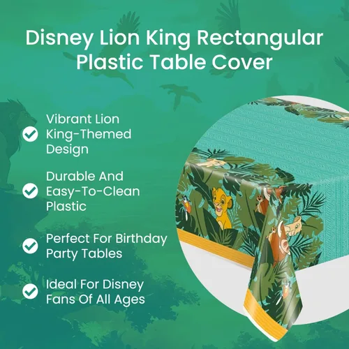Vista 5 de Disney Lion King - Mantel rectangular de plástico para mesa, 54 x 84 pulgadas, 1 unidad