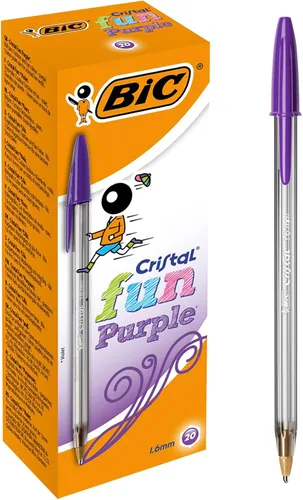 Vista 7 de BIC Cristal Fun - Bolígrafos con 5 colores de tinta surtidos, punta ancha (0.063 in), paquete de 10