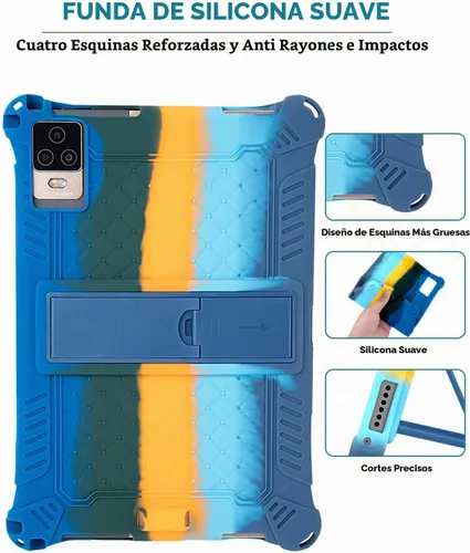 Vista 7 de DETUOSI Funda de silicona para tablet Okaysea de 10,1 pulgadas con lápiz stylus y correa para el hombro, funda con soporte multiángulo, funda suave