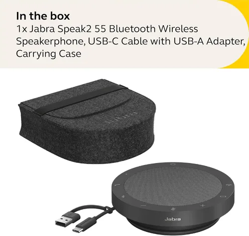 Vista 6 de Jabra Altavoz Bluetooth inalámbrico Speak2 55, altavoz compacto y portátil con 4 micrófonos con cancelación de ruido, altavoz de rango completo