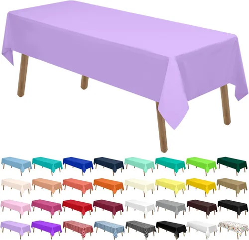 Vista 27 de Manteles de Plástico Azul Claro Paquete de 2 Cubiertas de Mesa Desechables 54 x 108 Pulgadas Manteles para Baby Shower Fiesta PEVA Manteles Azul