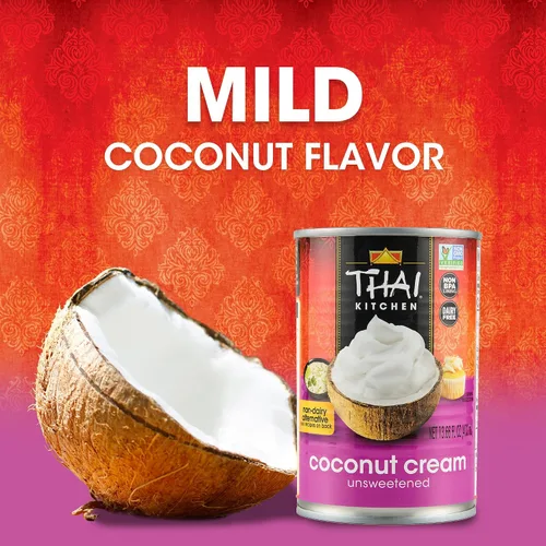 Vista 4 de Thai Kitchen crema de coco sin azúcar y sin gluten, 13.66 onzas líquidas