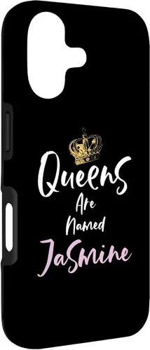Vista 3 de Jasmine Name Queen - Carcasa para iPhone 17, color rosa y negro