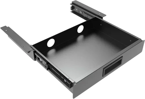 Vista 2 de Cajón deslizante de 13 pulgadas de ancho para debajo del escritorio, organizador de almacenamiento extraíble con asa en la oficina o el hogar