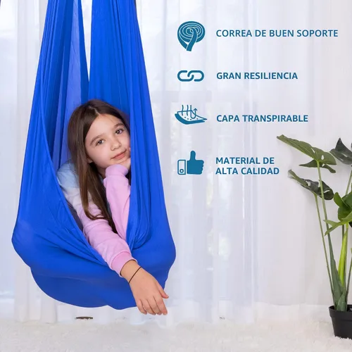 Vista 4 de OUTREE Columpio sensorial para niños con gancho giratorio de 360°, columpio de terapia interior ideal para autismo, TDAH, trastorno de procesamiento
