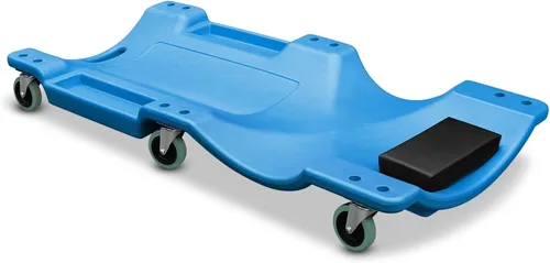 Vista 24 de Auto Dynasty Tablilla rodante de 40 pulgadas para reparación mecánica automotriz en el garaje, de perfil bajo, con luz LED y reposacabezas Negro