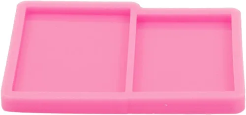 Vista 3 de Molde rectangular de silicona de resina para epoxi, agarre de teléfono, enchufe – Carrete de insignia con forma rectangular de bricolaje, dijes
