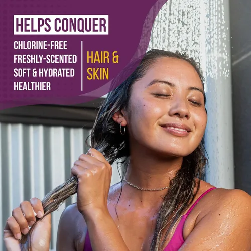 Vista 4 de TRIHARD Chlorine Defense - Juego de regalo para protección del cabello y la piel, champú, acondicionador, gel de baño y loción para antes y después